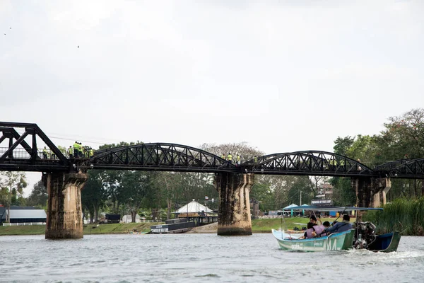Kanchanaburi Tailandia Feb 2023 Vista Del Puente Del Río Kwai — Foto de Stock
