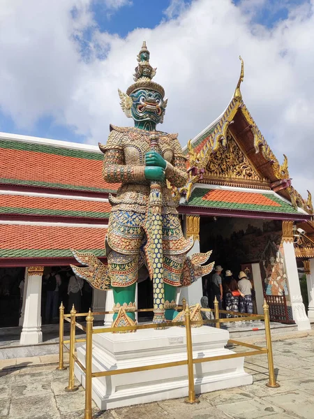 Bangkok Thailand Feb 2023 Giant Demon Guardian Statue Located Grand — Fotografia de Stock