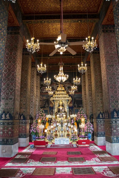 Bangkok Thailand Fev 2023 Estátua Golden Buddha Wat Pathum Wanaram — Fotografia de Stock