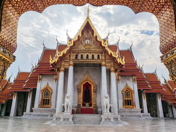 Wat Benchamabophit Dusitwanaram Мраморный Храм Бангкоке Один Самых Известных Храмов — стоковое фото
