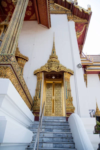 Detalle Arquitectura Del Edificio Dentro Del Gran Palacio Bangkok Tailandia —  Fotos de Stock