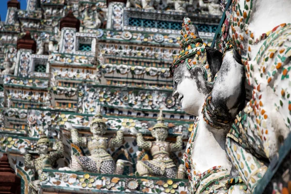 Dettagli Architettonici Impressionanti Wat Arun Tempio Dell Alba Bangkok Questo — Foto Stock