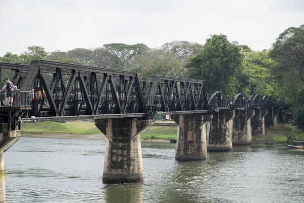 Kanchanaburi Thailand Feb 2023 View River Kwai Bridge Death Railway — ストック写真