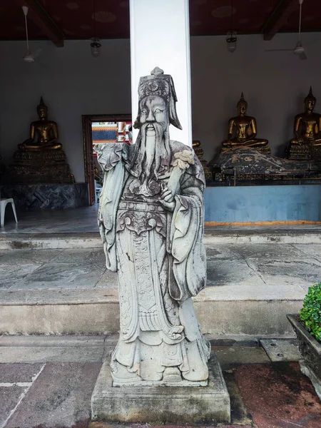 Claustro Templo Wat Pho Com Estátua Guardião Chinês Wat Pho — Fotografia de Stock