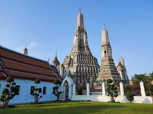 Beeindruckende Architektonische Details Des Wat Arun Tempel Der Morgenröte Bangkok — Stockfoto