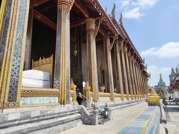 Бангкок Февраля 2023 Года Ват Пхра Кей Изумрудный Будда Внутри — стоковое фото