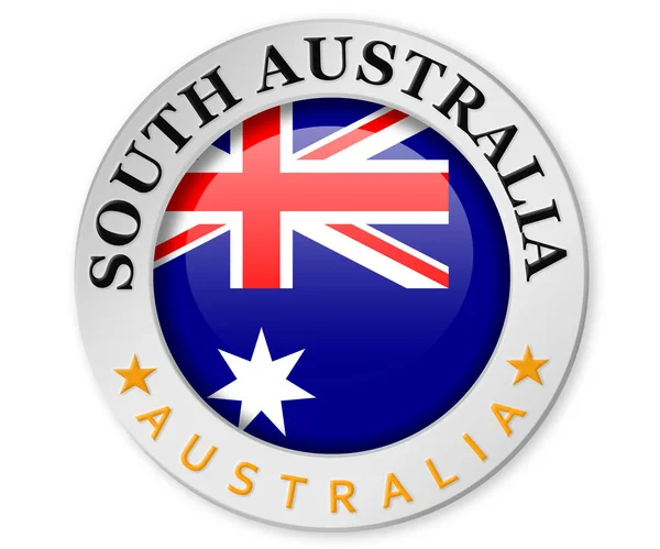 南澳及澳洲国旗银质徽章 3D渲染 — 图库照片