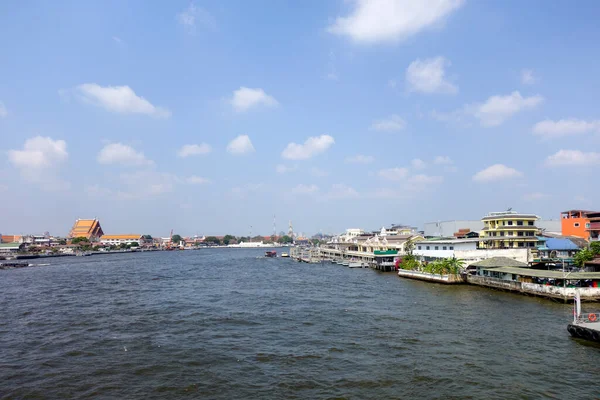 2023年2月14日 曼谷Chao Phraya河景观 Chao Phraya流经曼谷 然后流入泰国湾 — 图库照片