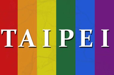 Taipei harfli gökkuşağı rengi. LGBT bayrağını temsil et 