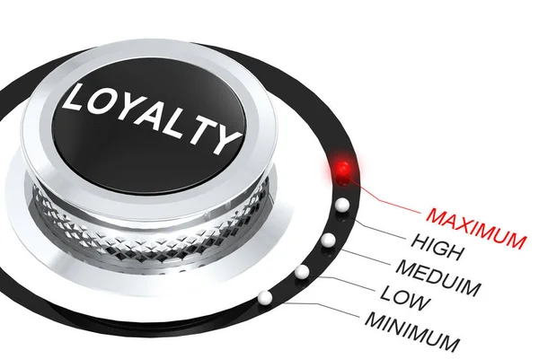 Turn Knob Maximum Loyalty Level Rendering — Stock Photo, Image