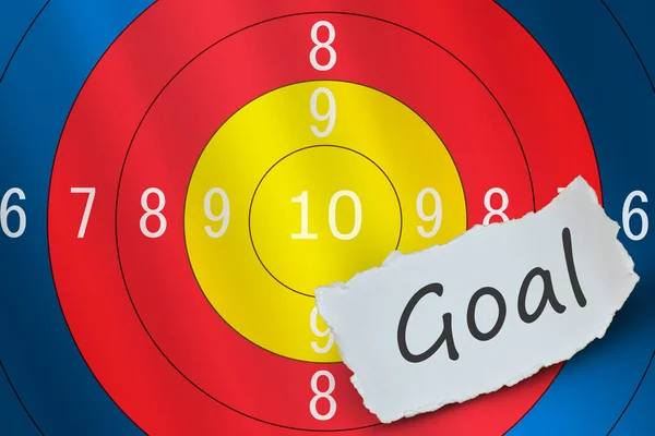 Goal Word White Paper Arrow Target Board Rendering — Stock Photo, Image