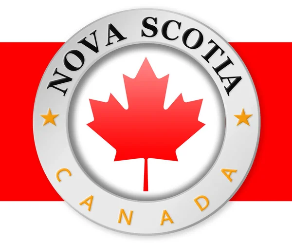 Silverbricka Med Nova Scotia Och Kanada Flagga Rendering — Stockfoto