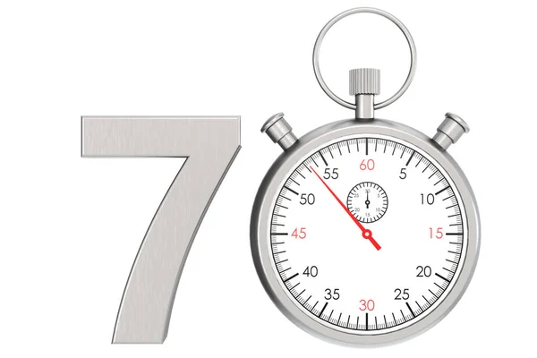Metal Stopwatch Isolated Number Rendering — Stock Photo, Image