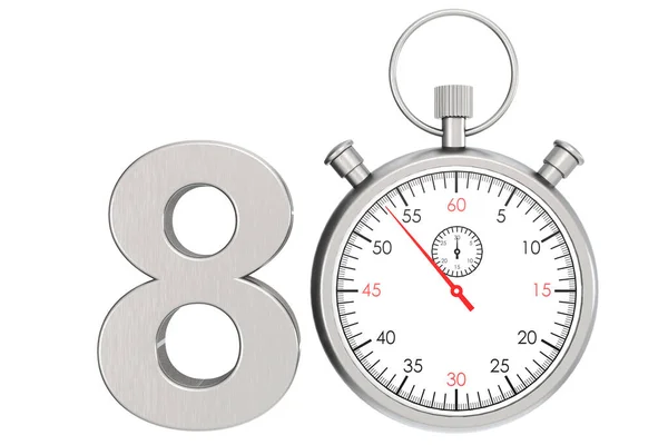 Cronómetro Metal Aislado Para Número Renderizado —  Fotos de Stock