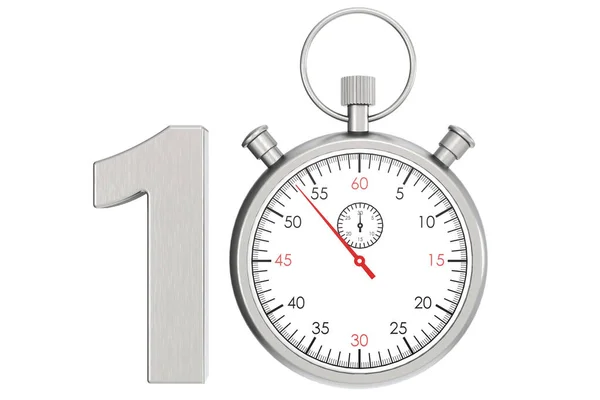 Metal Stopwatch Isolated Number Rendering — Stock Photo, Image