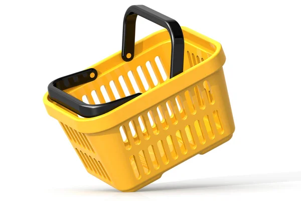 Grocery Basket Isolated White Background Rendering — Stock Photo, Image