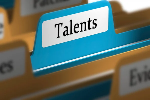 Talents Word File Folder Tab Rendering — Stock Photo, Image