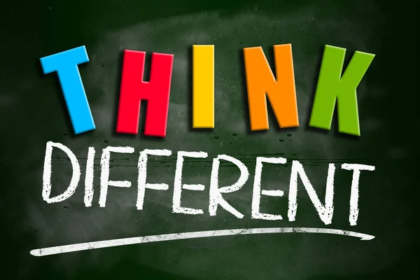 Think Different Conceptual Words Blackboard Rendering — Stock Photo, Image