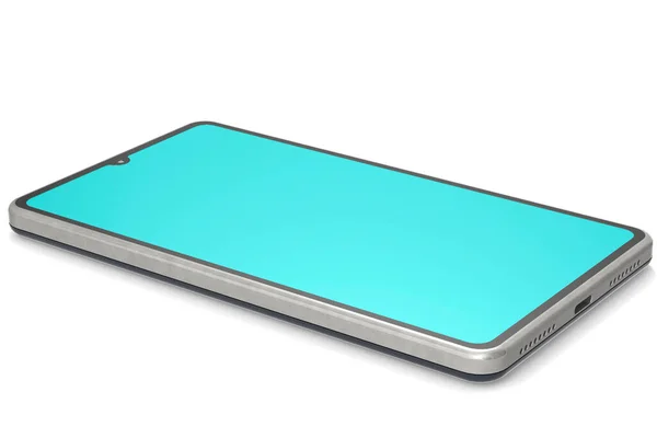 Nowoczesny Smartfon Izolowany Białym Tłem Renderowanie — Zdjęcie stockowe