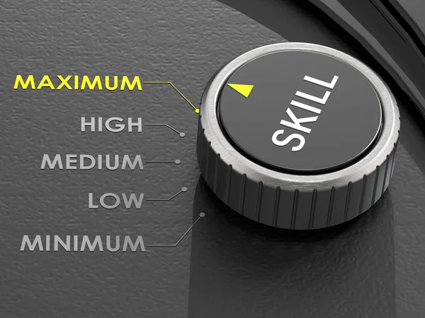 Skill Knob Turn Maximum Rendering — Stock Photo, Image