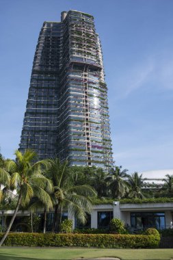 Johor Bahru, Malezya - 28 Nisan 2023: Johor Bahru Orman Şehri manzarası. Forest City, Malezya 'da bulunan bir yerleşim birimidir..