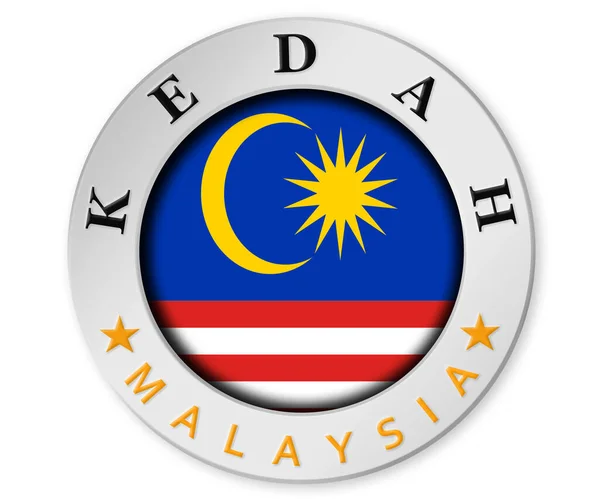 Badge Argent Avec Drapeau Perak Malaisie Rendu — Photo