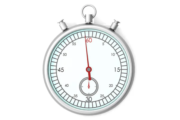 Годинник Ізольований Білому Тлі Рендеринг — стокове фото