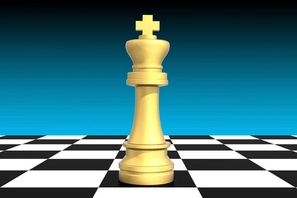 Золотой Шахматный Король Черные Пешки Рендеринг — стоковое фото