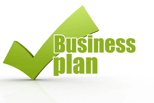 Businessplan Wort Mit Grünem Häkchen Rendering — Stockfoto