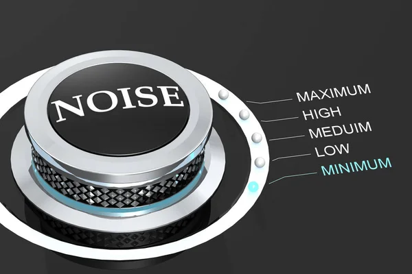 Turn the knob to minimum for noise level, 3d rendering