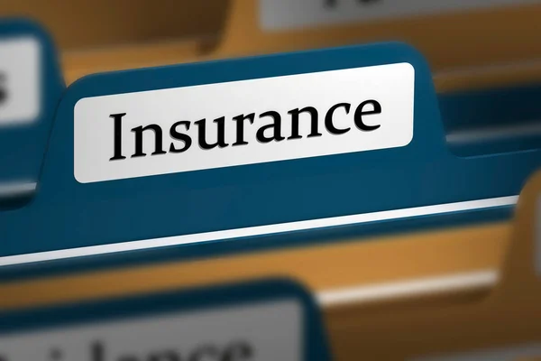 Insurance Word File Folder Tab Rendering — Stock Photo, Image