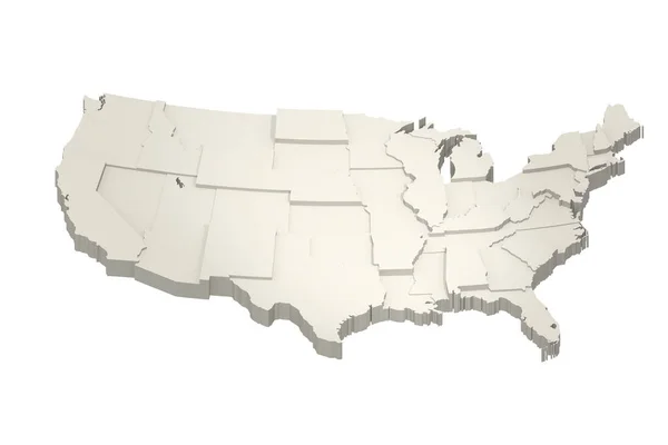 Karta Över Amerikas Förenta Stater Återgivning — Stockfoto