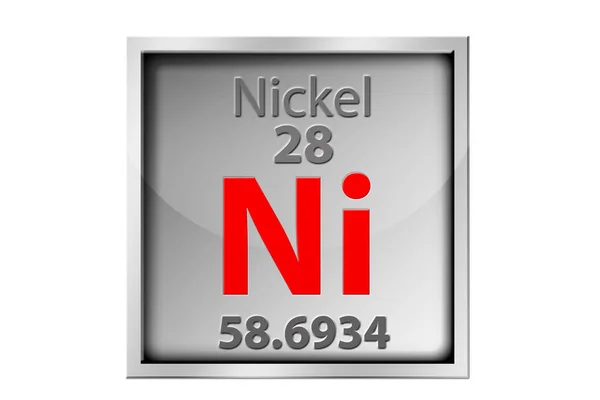 Nickel Material Periodic Table Rendering — Stock Photo, Image