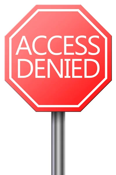 Red Road Sign Access Denied Word Rendering — Stock Photo, Image