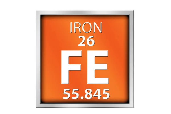 Material Ferro Tabela Periódica Renderização — Fotografia de Stock