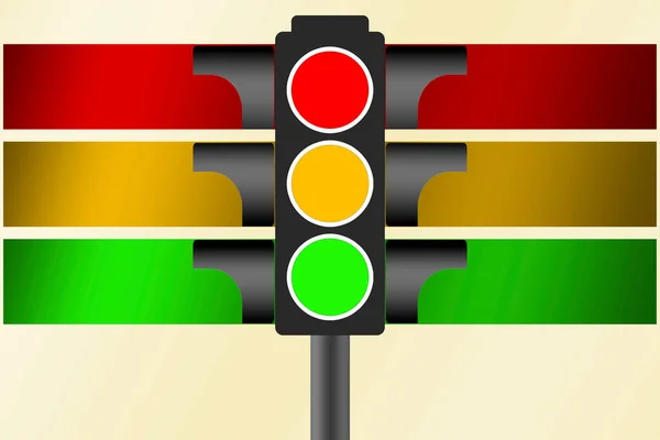 Traffic Light Isolated White Background Rendering — Stock Photo, Image