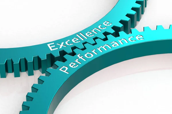 Excellence Performance Word Metal Gear Rendering — Stock fotografie