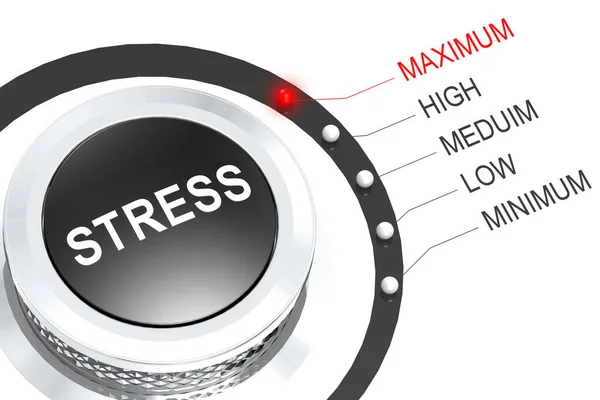 Zet Knop Maximaal Voor Stress Niveau Rendering — Stockfoto