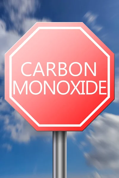 Red Road Sign Carbon Monoxide Word Rendering — Stock Photo, Image