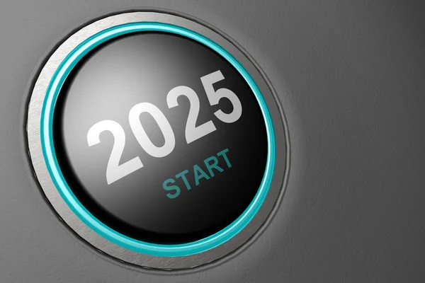 Έτος 2025 Έναρξη Μαύρο Κουμπί Απόδοση — Φωτογραφία Αρχείου