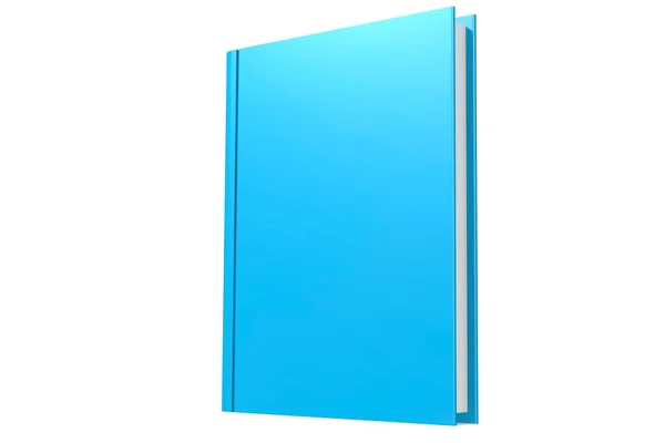 Modrá Kniha Izolované Bílém Pozadí Vykreslování — Stock fotografie