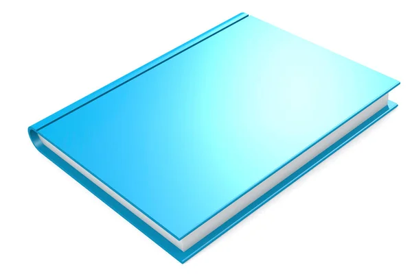 Блакитна Книга Ізольована Білому Тлі Рендеринг — стокове фото