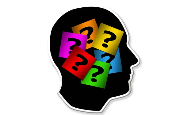 Question Mark Human Head Rendering — Stock Photo, Image