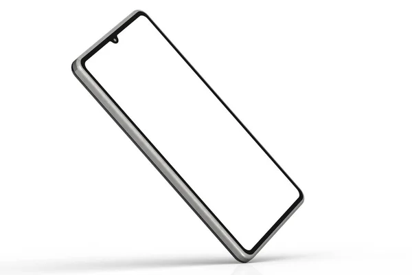 Nowoczesny Smartfon Izolowany Białym Tłem Renderowanie — Zdjęcie stockowe