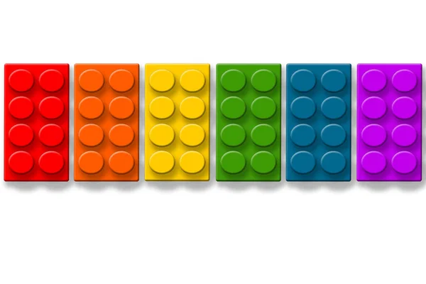Bouwen Baksteen Blok Speelgoed Met Verschillende Kleuren Rendering — Stockfoto