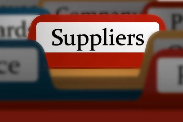 Suppliers Word File Folder Tab Rendering — Stock Photo, Image