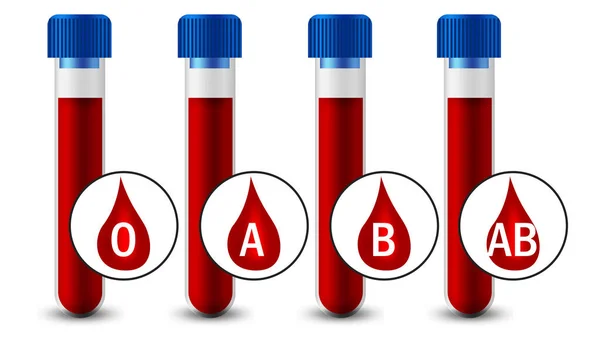 Concepto Grupo Sanguíneo Con Probeta Muestra Roja Renderizado —  Fotos de Stock