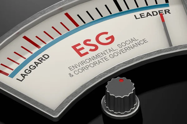 Indicator for Environmental, Social and Corporate Governance rating, 3d rendering