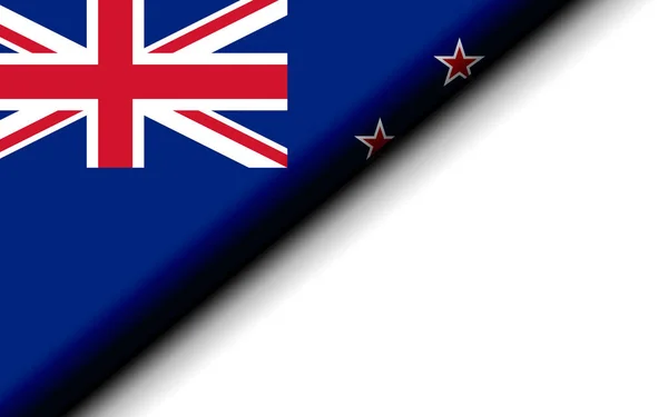 Bandeira Nova Zelândia Dobrada Meio Renderização — Fotografia de Stock