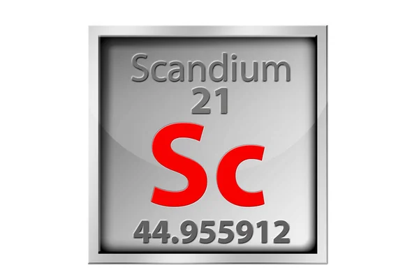 Scandium Anyag Periódusos Rendszerben Renderelés — Stock Fotó